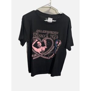 Selena Gomez Call Me When You Break Up Graphic T-Shirt Black Pink Large NEW